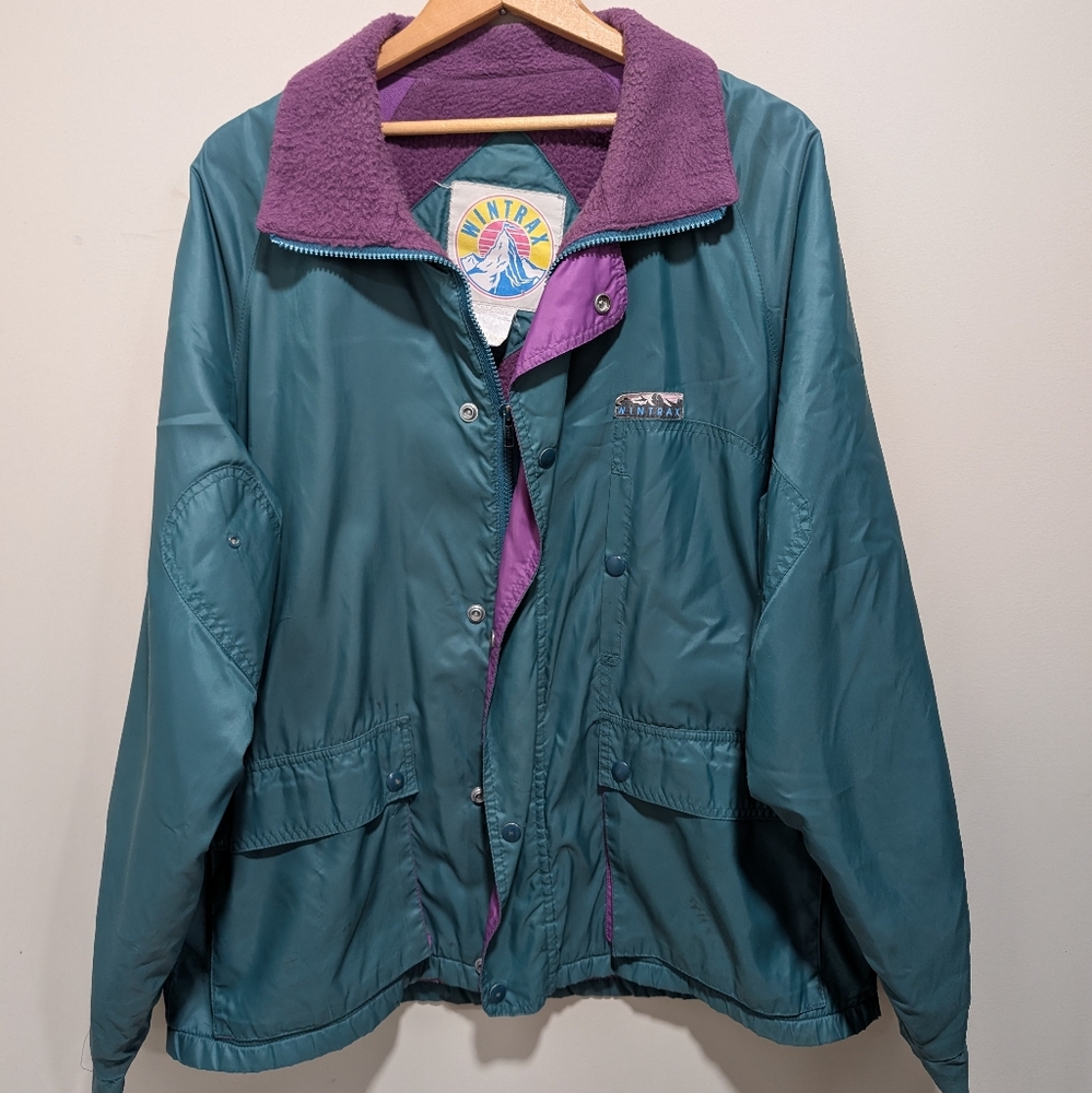 Vintage Winterax Reversible Jacket – Teal and Purple, Size XL